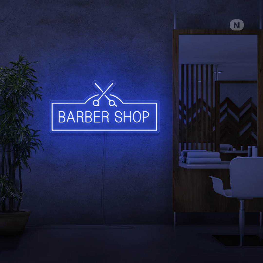 Neon Lighting Barber Shop